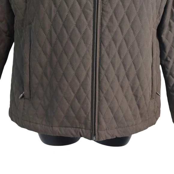 Page & Tuttle Women's Brown Quilted ZIP Up Jacket Sz S - Picture 4 of 8